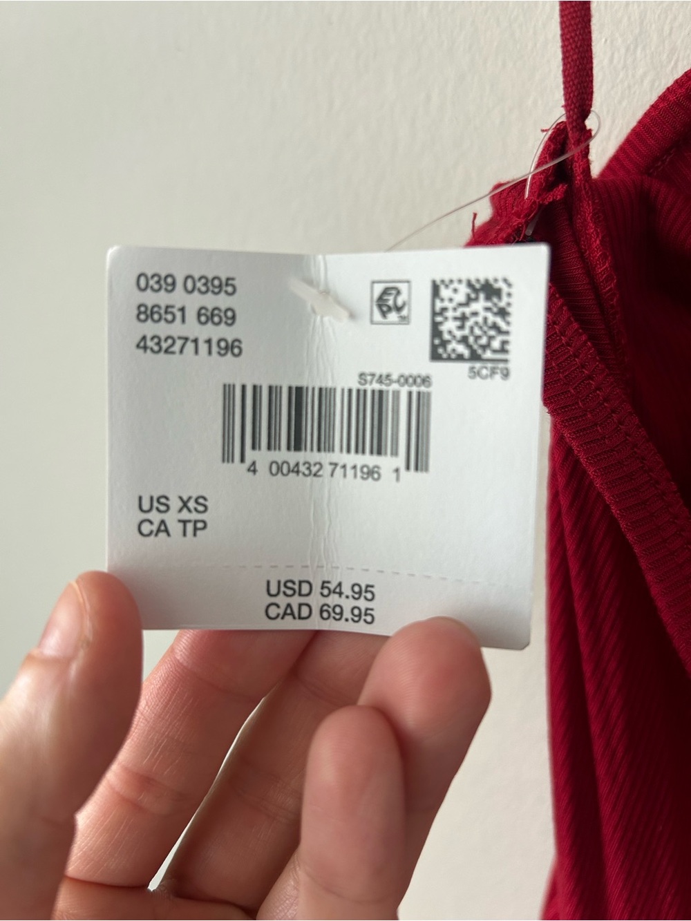AE Red Ribbed Keyhole Halter Midi Dress with - Picture 5 of 6